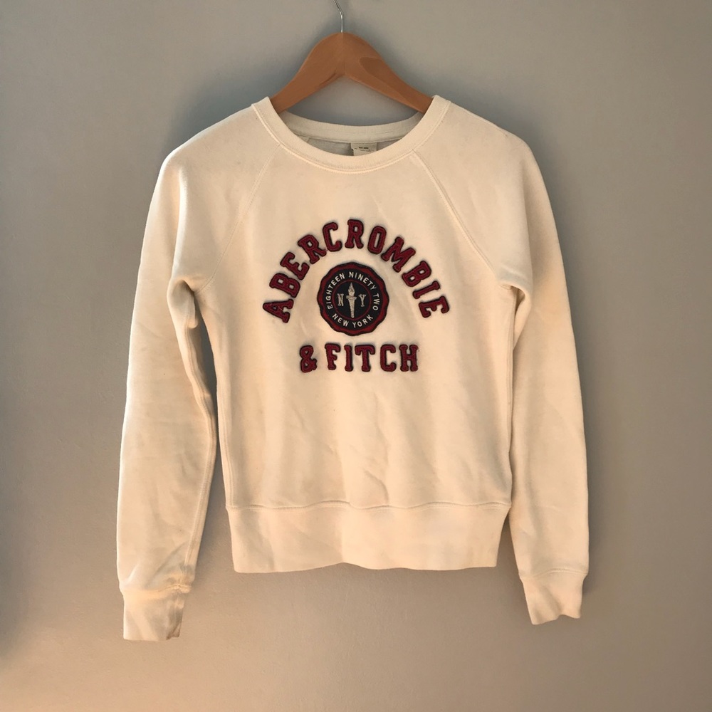 White Abercrombie & Fitch Pullover Sweater